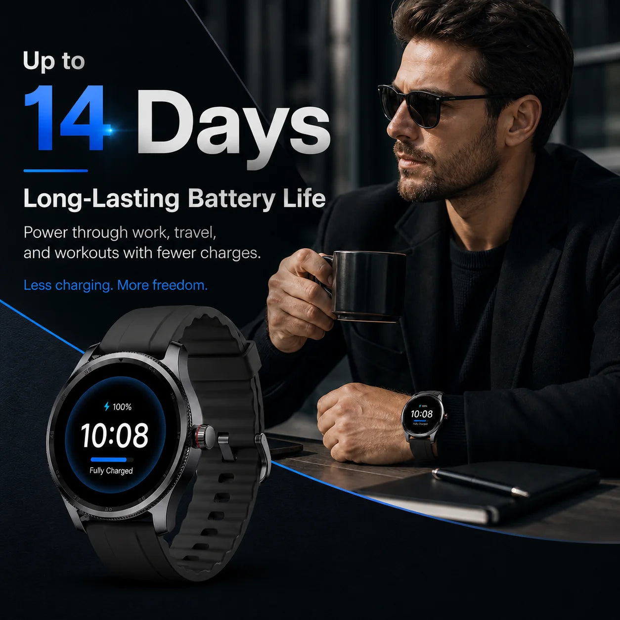 Men’S Smart Watch for Iphone & Android, 1.39" round Touchscreen, Bluetooth Calling & Text Notifications, Fitness Tracker with 100+ Sports Modes, IP68 Waterproof