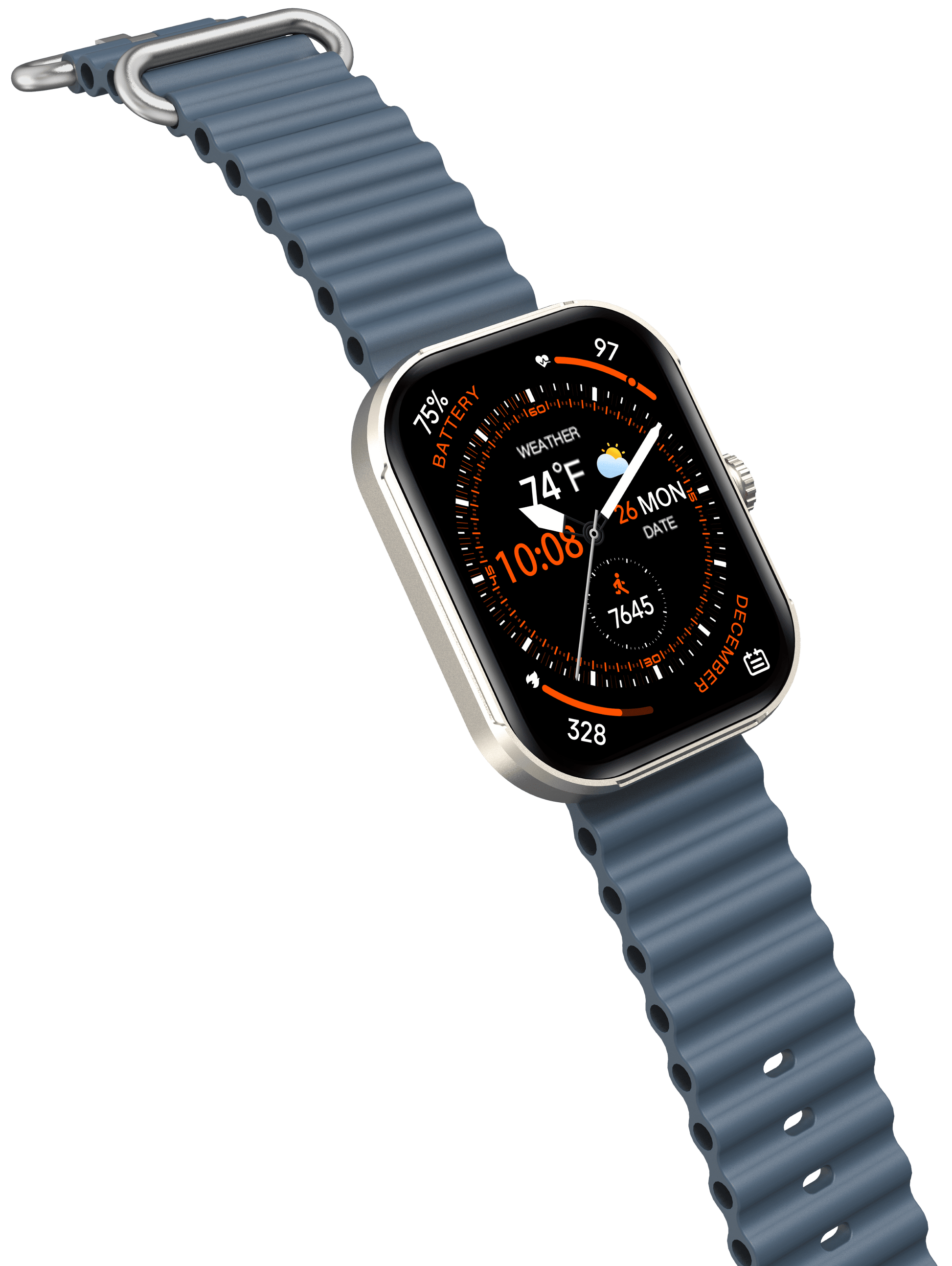 MEGA Smartwatch with 2.02" AMOLED Screen/Answer & Make Calls/Sleep Monitoring/Heart Rate/100+ Workout Modes/Quick Reply/Iphone and Android