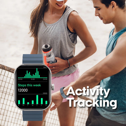 MEGA Smartwatch with 2.02" AMOLED Screen/Answer & Make Calls/Sleep Monitoring/Heart Rate/100+ Workout Modes/Quick Reply/Iphone and Android