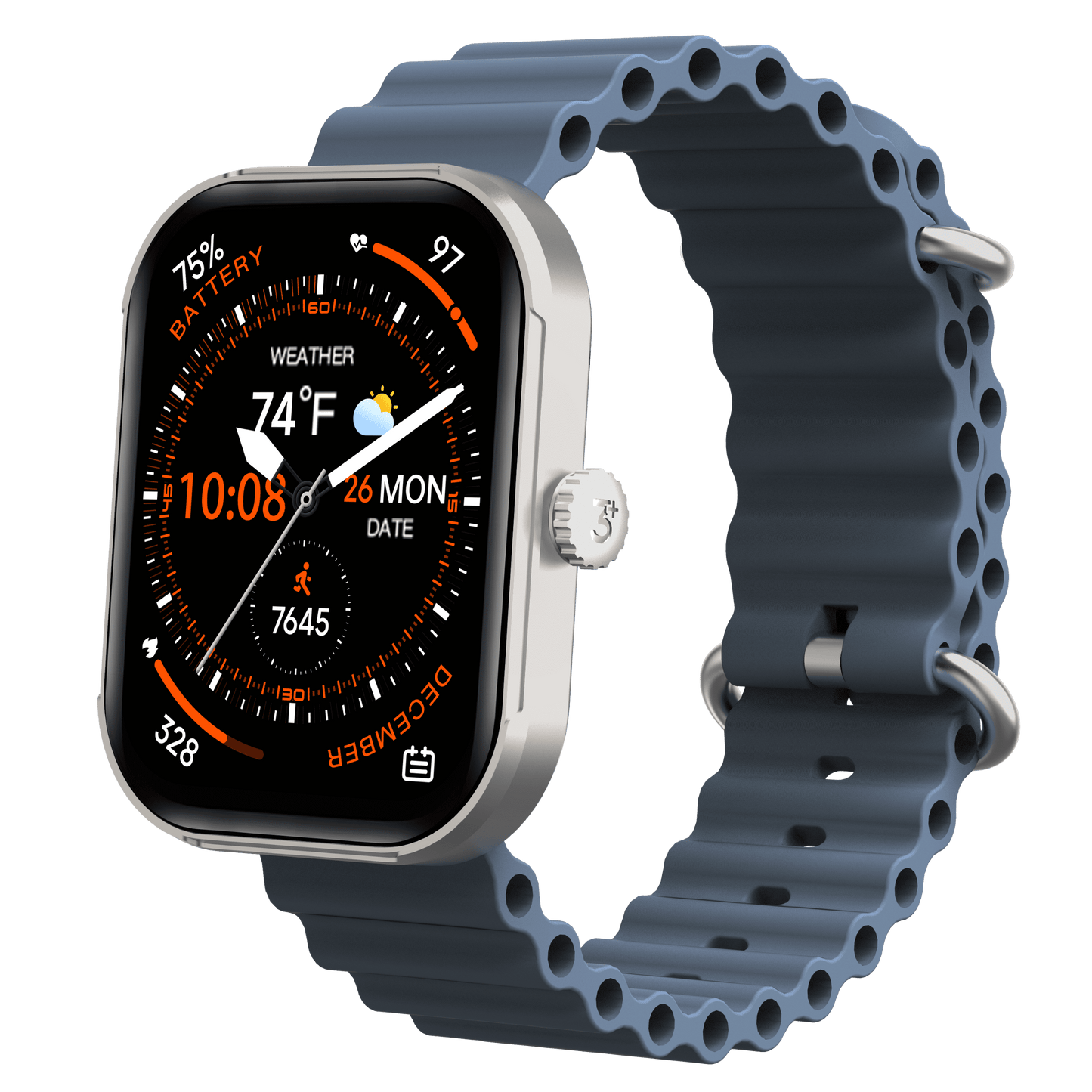 MEGA Smartwatch with 2.02" AMOLED Screen/Answer & Make Calls/Sleep Monitoring/Heart Rate/100+ Workout Modes/Quick Reply/Iphone and Android