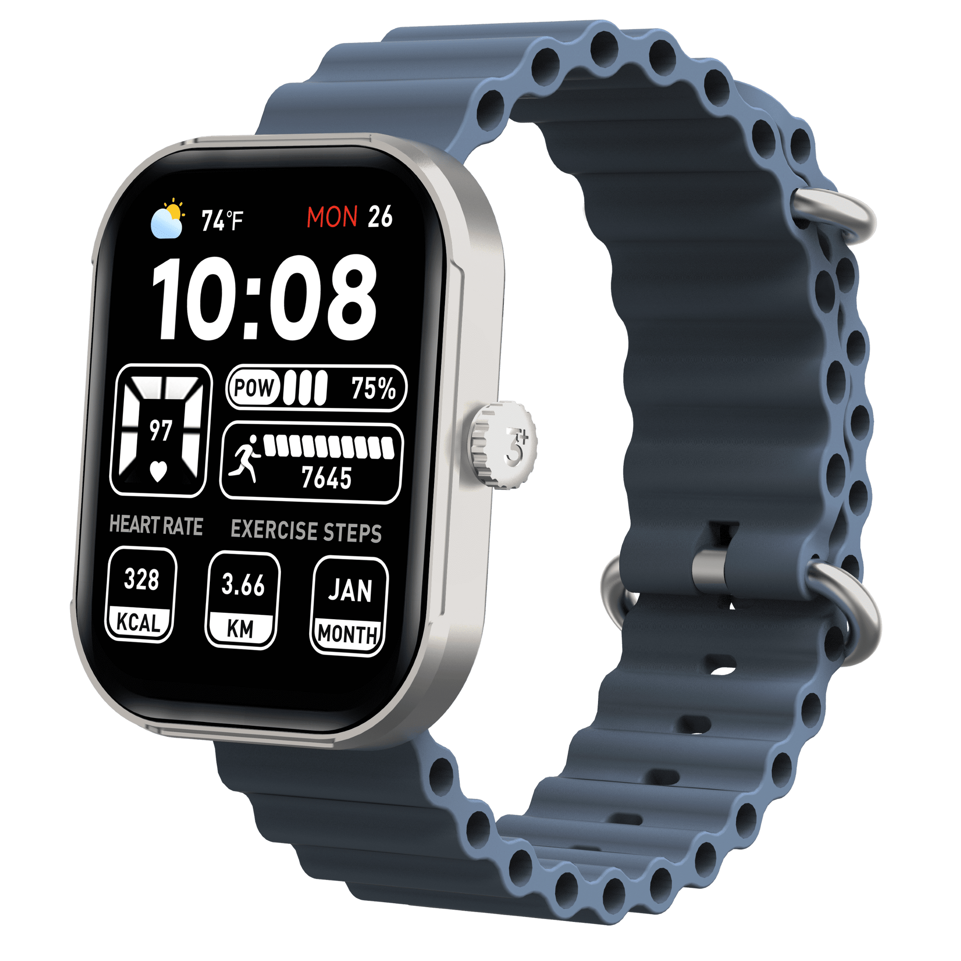 MEGA Smartwatch with 2.02" AMOLED Screen/Answer & Make Calls/Sleep Monitoring/Heart Rate/100+ Workout Modes/Quick Reply/Iphone and Android