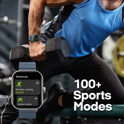 MEGA Smartwatch with 2.02" AMOLED Screen/Answer & Make Calls/Sleep Monitoring/Heart Rate/100+ Workout Modes/Quick Reply/Iphone and Android