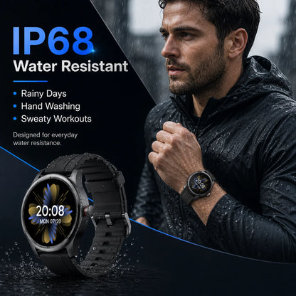 Men’S Smart Watch for Iphone & Android, 1.39" round Touchscreen, Bluetooth Calling & Text Notifications, Fitness Tracker with 100+ Sports Modes, IP68 Waterproof