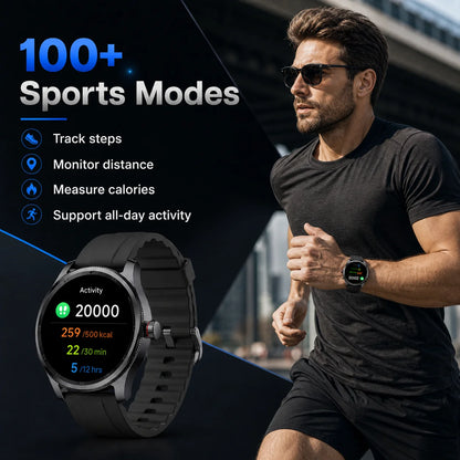 Men’S Smart Watch for Iphone & Android, 1.39" round Touchscreen, Bluetooth Calling & Text Notifications, Fitness Tracker with 100+ Sports Modes, IP68 Waterproof