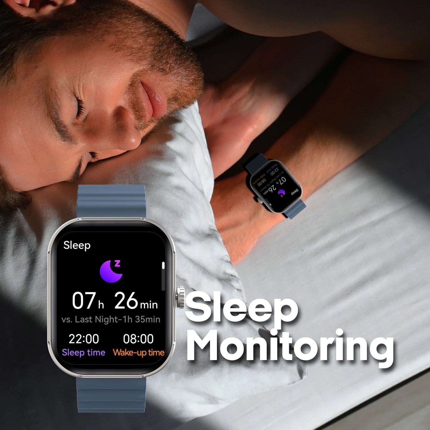 MEGA Smartwatch with 2.02" AMOLED Screen/Answer & Make Calls/Sleep Monitoring/Heart Rate/100+ Workout Modes/Quick Reply/Iphone and Android